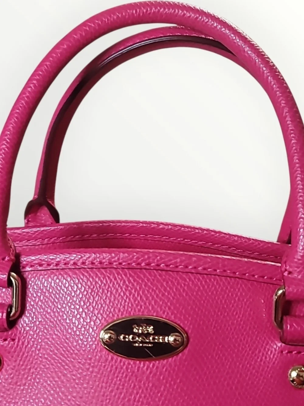 Coach Hot Pink Leather Crossbody Satchel